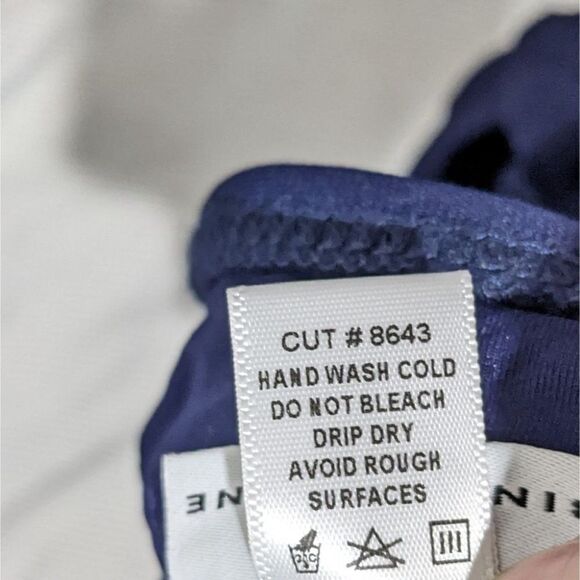 ROBIN Piccone | Gigi triangle halter bikini top in navy - Picture 6 of 6